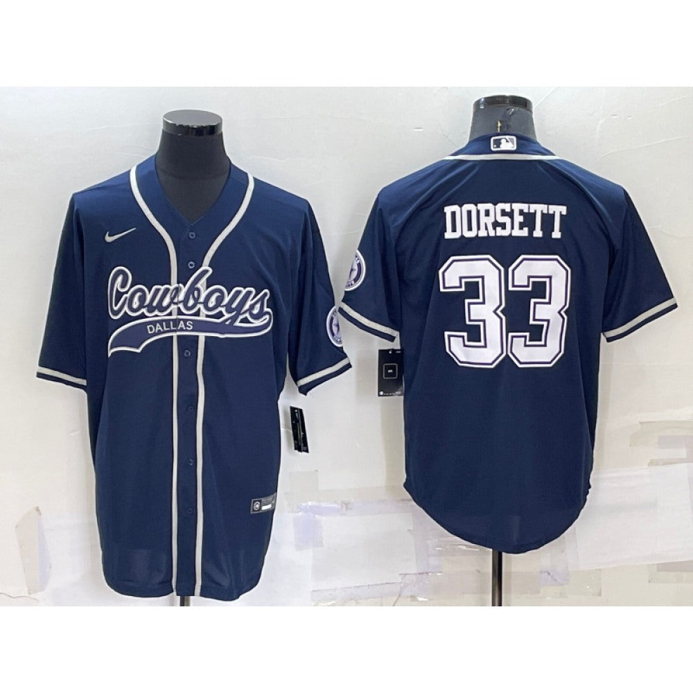 Men's Dallas Cowboys #33 Tony Dorsett Navy Cool Base Stitched Baseball Jersey 