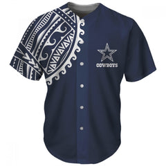 Men's Dallas Cowboys Navy Baseball Jersey 