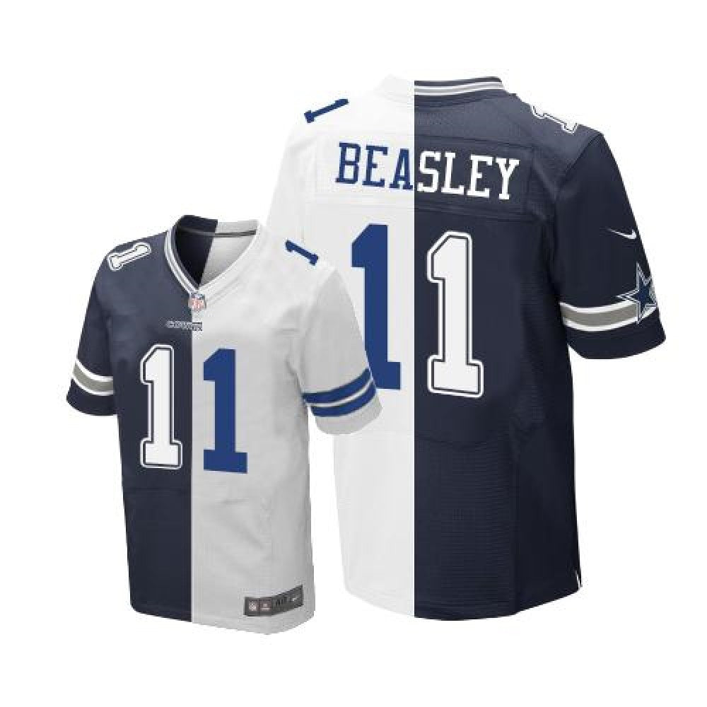 Cowboys #11 Cole Beasley Navy Blue/White Men's Stitched NFL Elite Split Jersey 