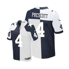 Cowboys #4 Dak Prescott Navy Blue/White Men's Stitched NFL Elite Split Jersey 