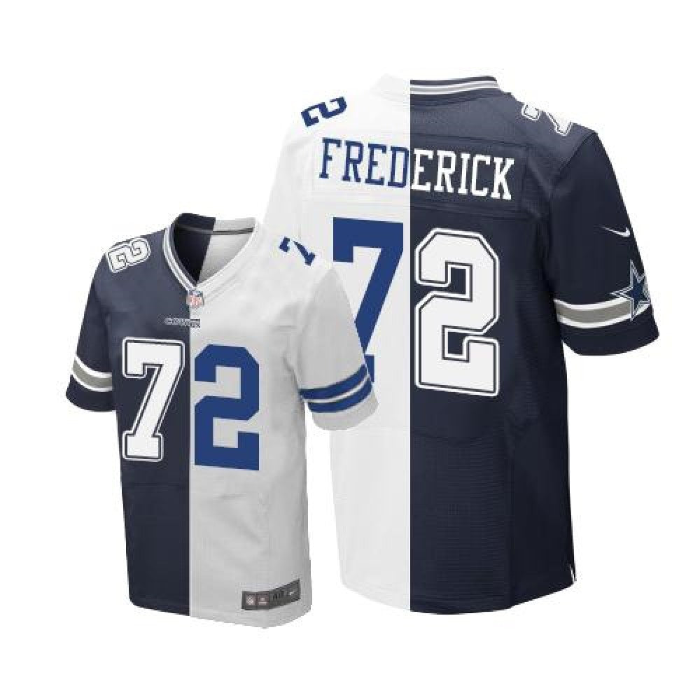 Cowboys #72 Travis Frederick Navy Blue/White Men's Stitched NFL Elite Split Jersey 