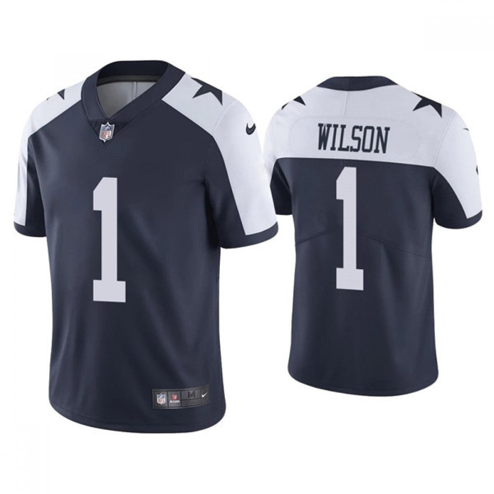 Men's Dallas Cowboys #1 Cedrick Wilson Navy Vapor Limited Stitched Jersey 