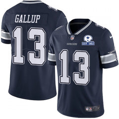 Men's Dallas Cowboys #13 Michael Gallup Navy With Established In 1960 Patch Limited Stitched Jersey 