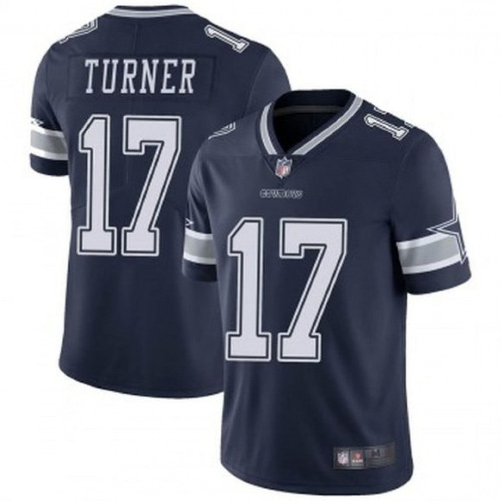 Men's Dallas Cowboys #17 Malik Turner Navy Vapor Limited Stitched Jersey 