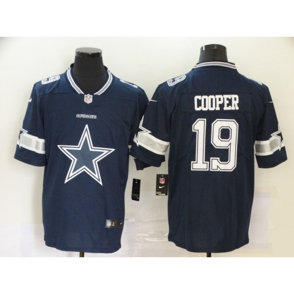 Men's Dallas Cowboys #19 Amari Cooper Navy 2020 Team Big Logo Limited Stitched Jersey 