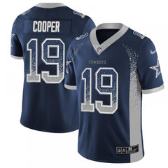 Men's Dallas Cowboys #19 Amari Cooper Navy Blue 2018 Drift Fashion Color Rush Limited Stitched NFL Jersey 
