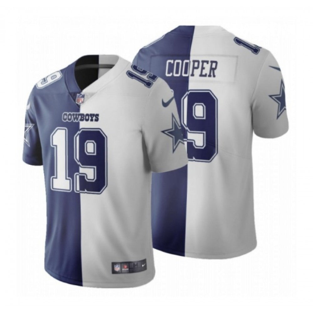 Men's Dallas Cowboys #19 Amari Cooper Navy White Split Vapor Untouchable Limited Stitched Jersey 