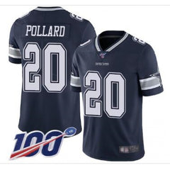 Men's Dallas Cowboys #20 Tony Pollard Navy 2019 100th Season Vapor Untouchable Limited Stitched NFL Jersey 
