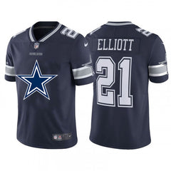 Men's Dallas Cowboys #21 Ezekiel Elliott Navy 2020 Team Big Logo Limited Stitched Jersey 
