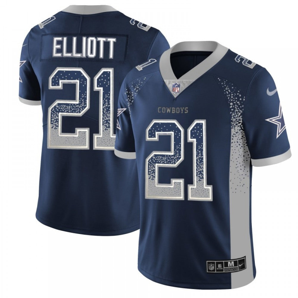 Men's Dallas Cowboys #21 Ezekiel Elliott Navy Blue 2018 Drift Fashion Color Rush Limited Stitched NFL Jersey 