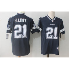 Men's Dallas Cowboys #21 Ezekiel Elliott Navy Blue Team Color Stitched NFL Vapor Untouchable Limited Jersey 