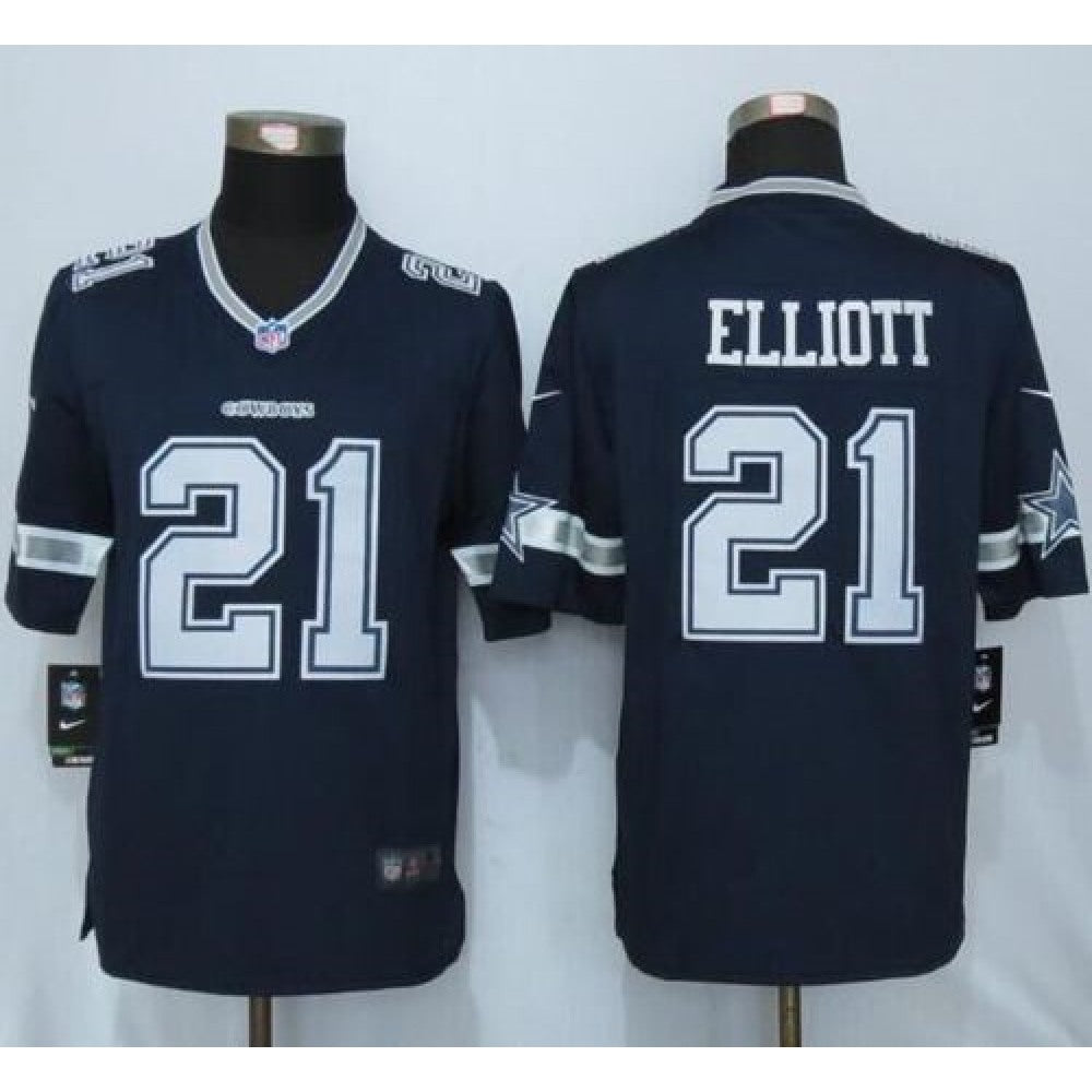 Cowboys #21 Ezekiel Elliott Navy Blue Team Color Men's Stitched NFL Limited Jersey 