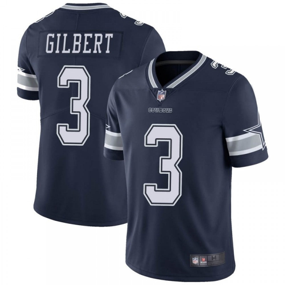 Men's Dallas Cowboys #3 Garrett Gilbert Navy Vapor Limited Stitched Jersey 