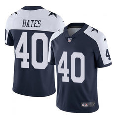 Men's Dallas Cowboys #40 Bill Bates Navy Vapor Limited Stitched Jersey 