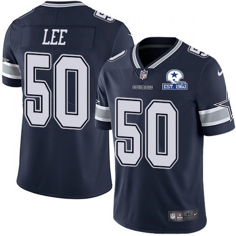 Men's Dallas Cowboys #50 Sean Lee Navy With Established In 1960 Patch Limited Stitched Jersey 