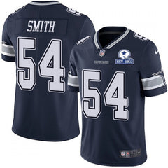 Men's Dallas Cowboys #54 Jaylon Smith Navy With Established In 1960 Patch Limited Stitched Jersey 