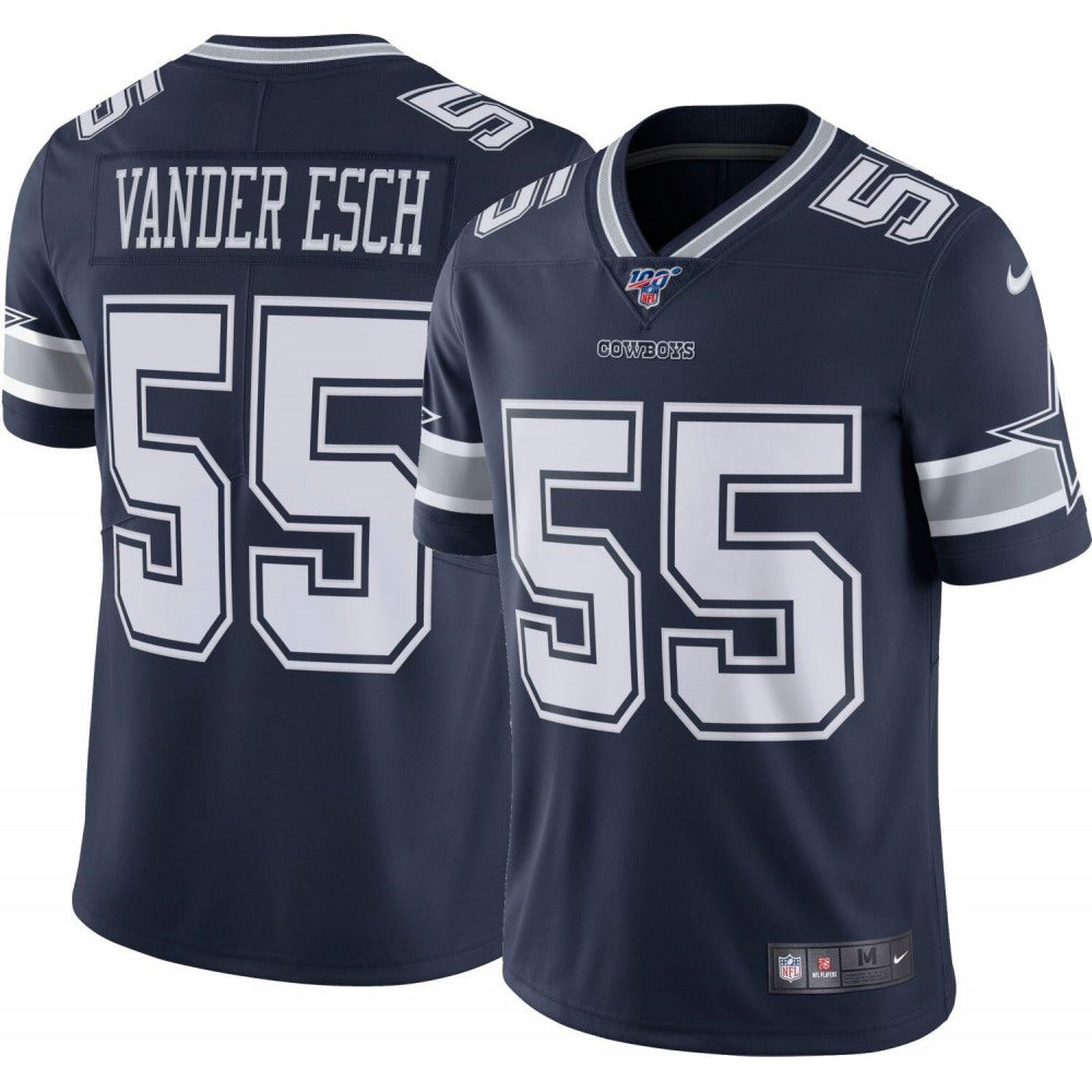 Men's Dallas Cowboys #55 Leighton Vander Esch Navy 2019 100th Season Vapor Untouchable Limited Stitched NFL Jersey 