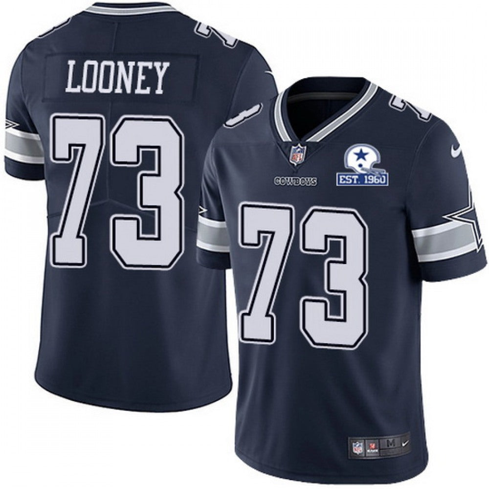 Men's Dallas Cowboys #73 Joe Looney Navy With Established In 1960 Patch Limited Stitched Jersey 
