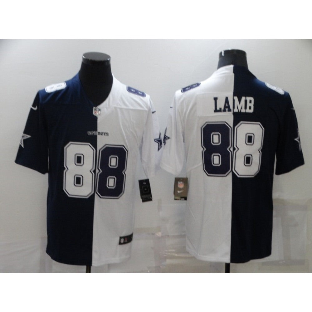 Men's Dallas Cowboys #88 CeeDee Lamb Navy White Split Vapor Untouchable Limited Stitched Jersey 