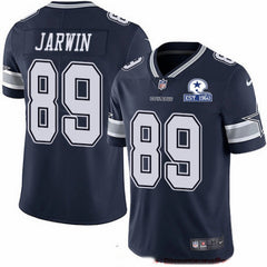 Men's Dallas Cowboys #89 Blake Jarwin Navy With Established In 1960 Patch Limited Stitched Jersey 