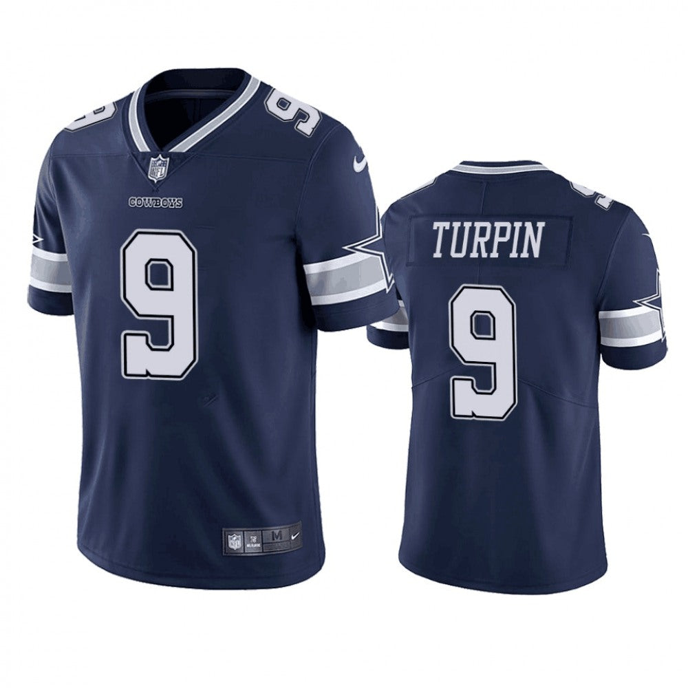 Men's Dallas Cowboys #9 KaVontae Turpin Navy Vapor Limited Stitched Football Jersey 