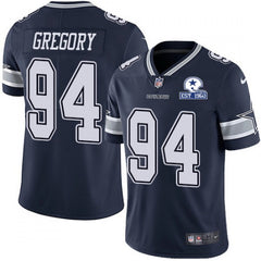 Men's Dallas Cowboys #94 Randy Gregory Navy With Established In 1960 Patch Limited Stitched Jersey 