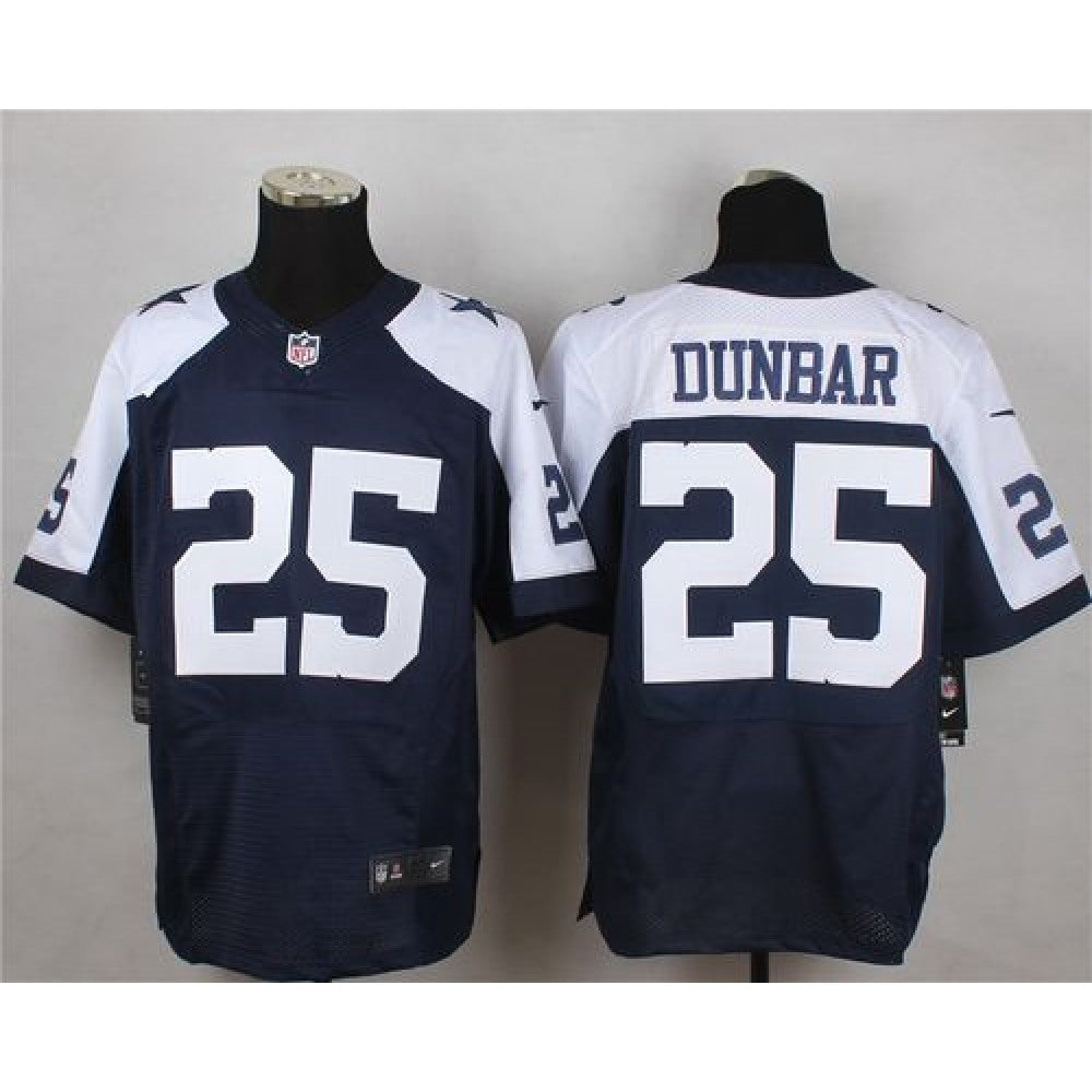 Cowboys #25 Lance Dunbar Navy Blue Thanksgiving Throwback Men's Stitched NFL Elite Jersey 