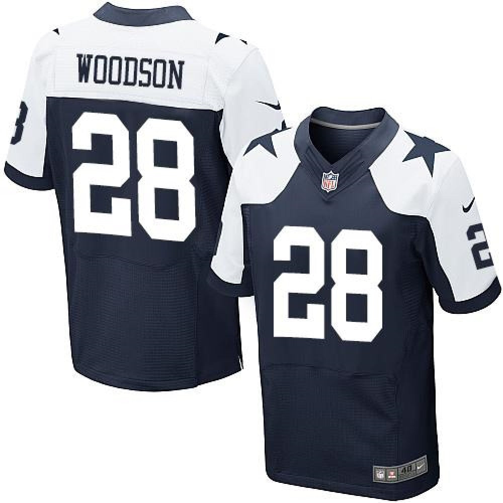 Cowboys #28 Darren Woodson Navy Blue Thanksgiving Throwback Men's Stitched NFL Elite Jersey 