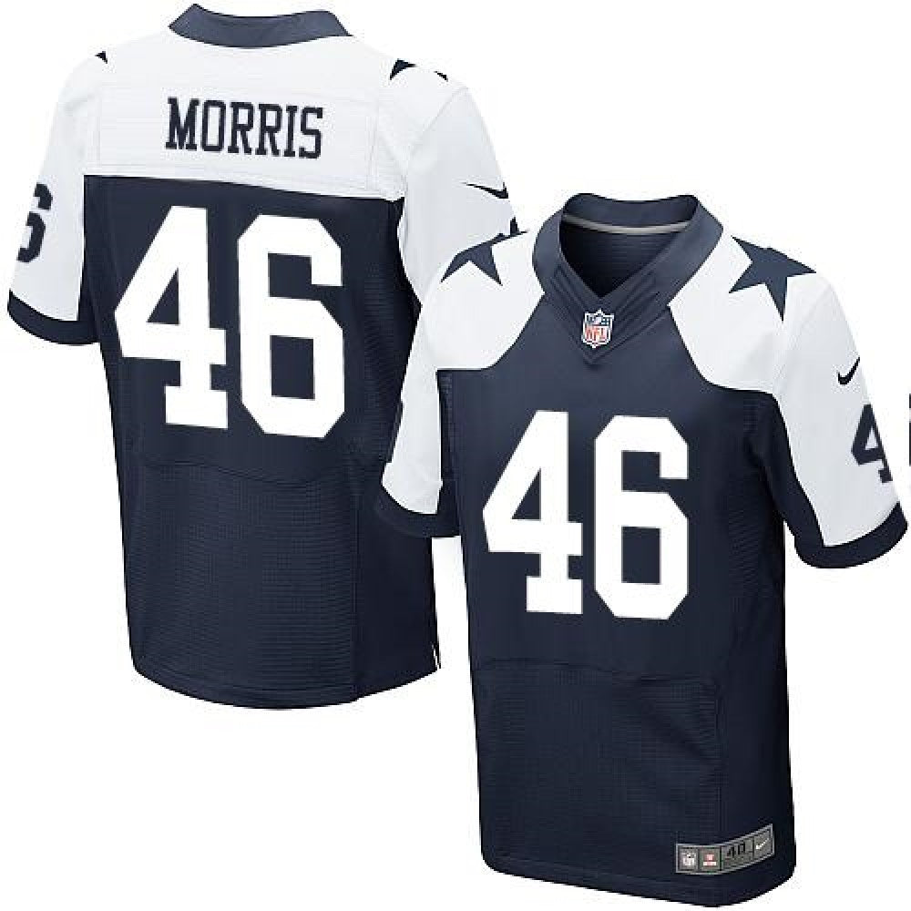 Cowboys #46 Alfred Morris Navy Blue Thanksgiving Men's Stitched NFL Throwback Elite Jersey 