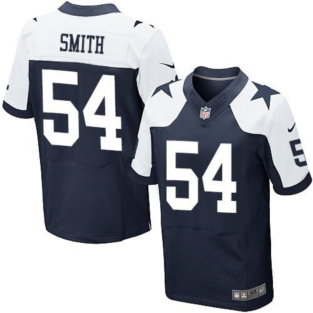 Cowboys #54 Jaylon Smith Navy Blue Thanksgiving Men's Stitched NFL Throwback Elite Jersey 