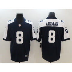 Men's Dallas Cowboys #8 Troy Aikman Navy Blue Thanksgiving Vapor Untouchable Throwback Limited Stitched NFL Jersey 