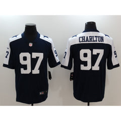 Men's Dallas Cowboys #97 Taco Charlton Navy Throwback Vapor Untouchable Player Limited Jersey 