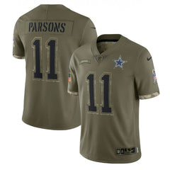 Men's Dallas Cowboys #11 Micah Parsons Olive 2022 Salute To Service Limited Stitched Jersey 