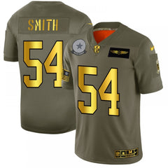 Men's Dallas Cowboys #54 Jaylon Smith 2019 Olive/Gold Salute To Service Limited Stitched NFL Jersey 