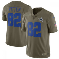 Men's Dallas Cowboys #82 Jason Witten Olive Salute to Service Limited Stitched NFL Jersey 