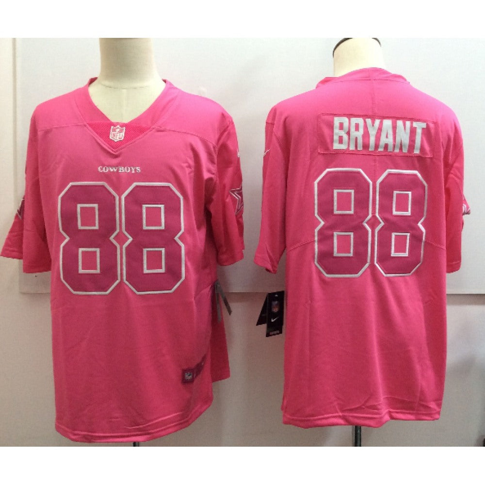 Men's Dallas Cowboys #88 Dez Bryant Pink Limited Rush Stitched NFL Jersey 