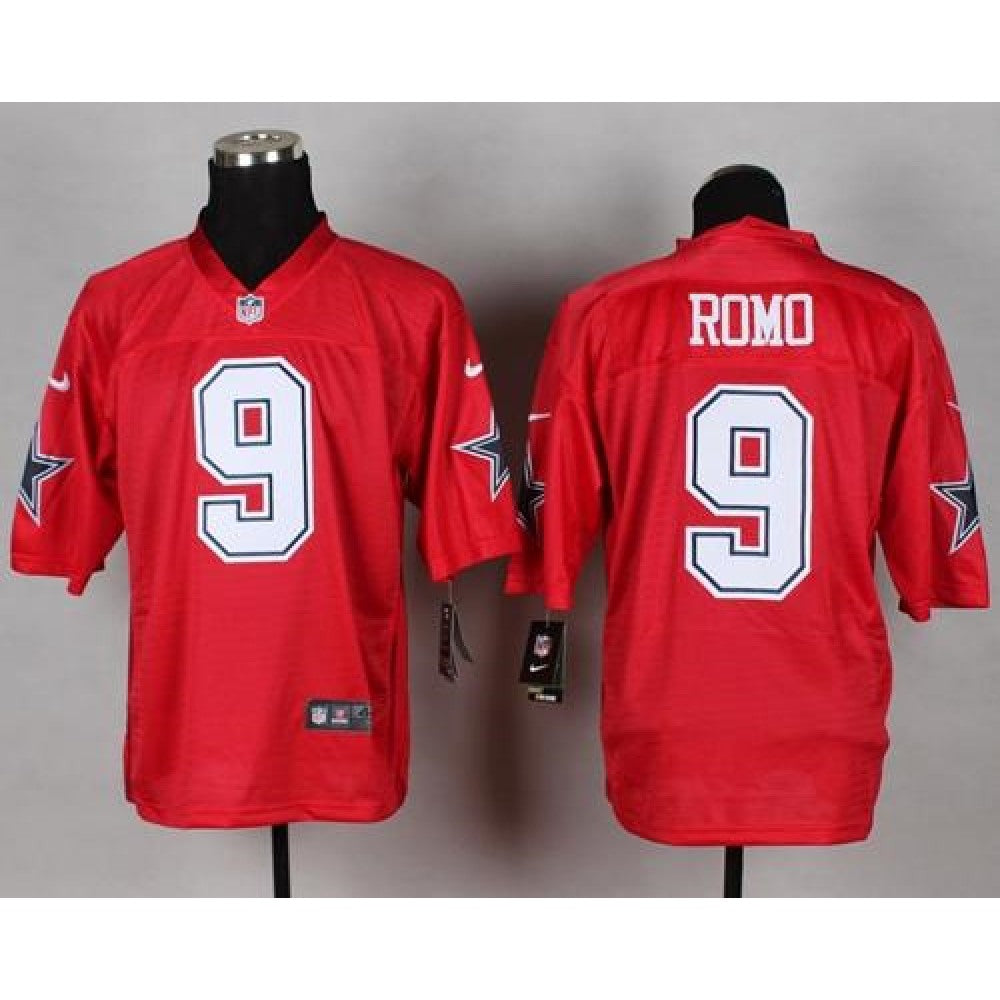 Cowboys #9 Tony Romo Red Men's Stitched NFL Elite QB Practice Jersey 