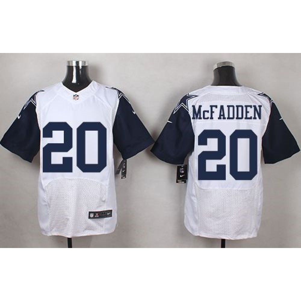 Cowboys #20 Darren McFadden White Men's Stitched NFL Elite Rush Jersey 