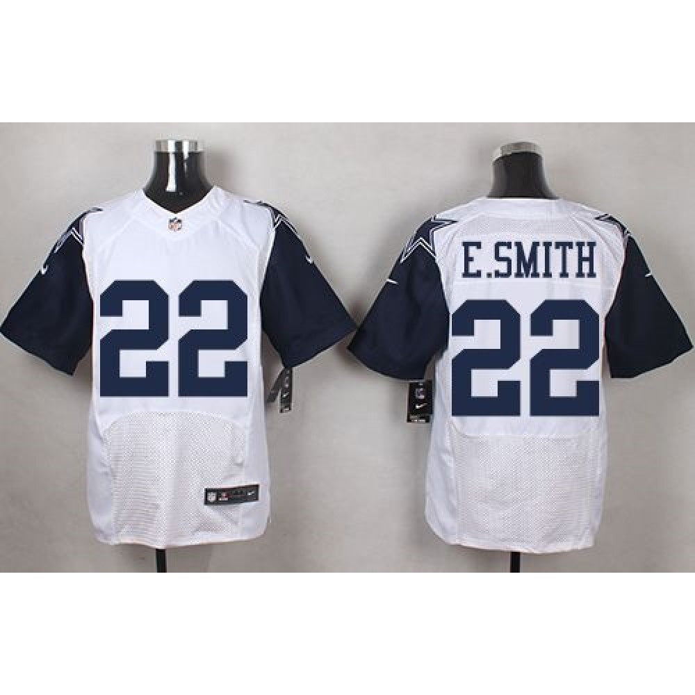 Cowboys #22 Emmitt Smith White Men's Stitched NFL Elite Rush Jersey 