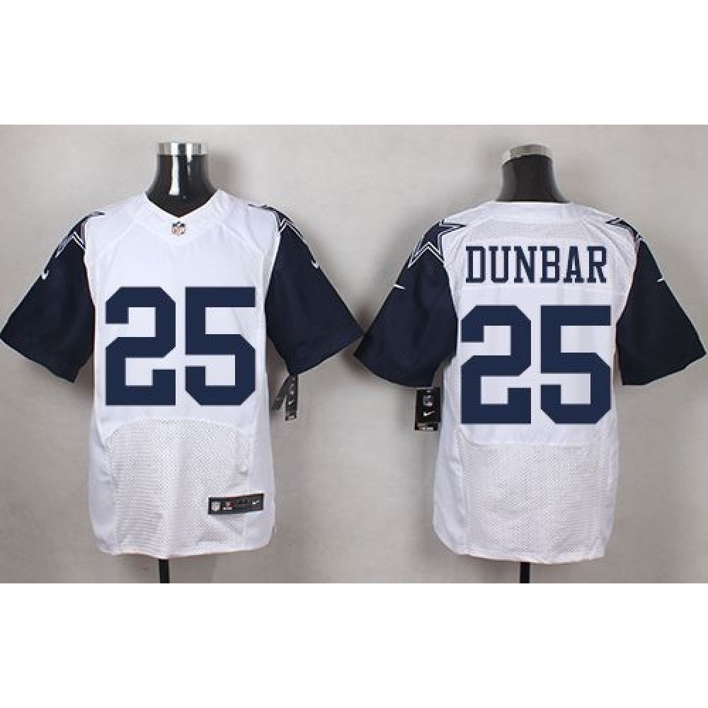 Cowboys #25 Lance Dunbar White Men's Stitched NFL Elite Rush Jersey 