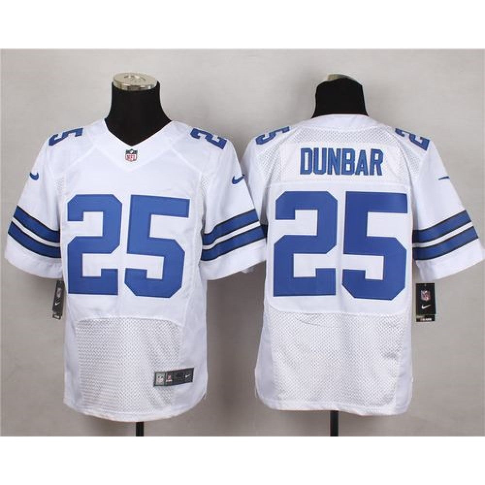 Cowboys #25 Lance Dunbar White Men's Stitched NFL Elite Jersey 