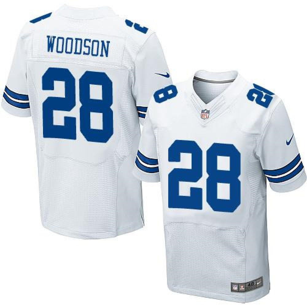 Cowboys #28 Darren Woodson White Men's Stitched NFL Elite Jersey 