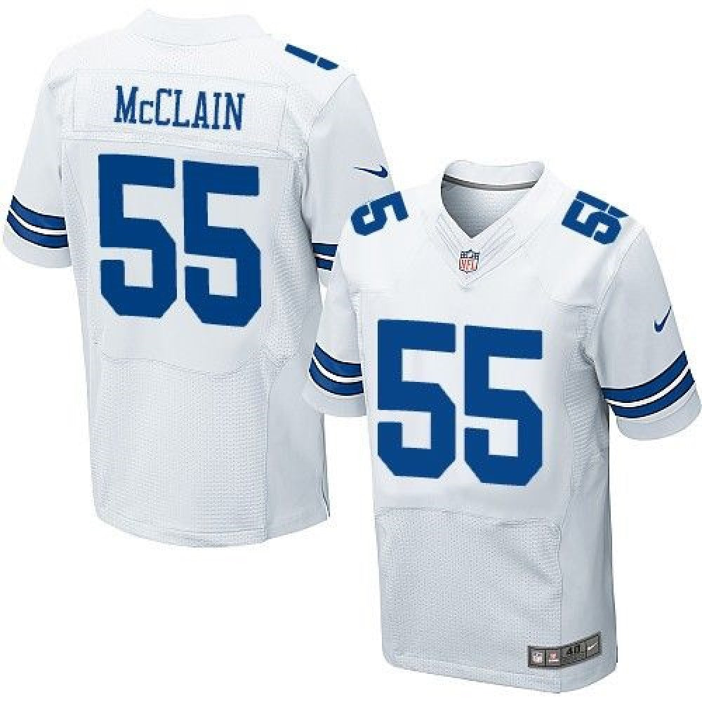 Cowboys #55 Rolando McClain White Men's Stitched NFL Elite Jersey 