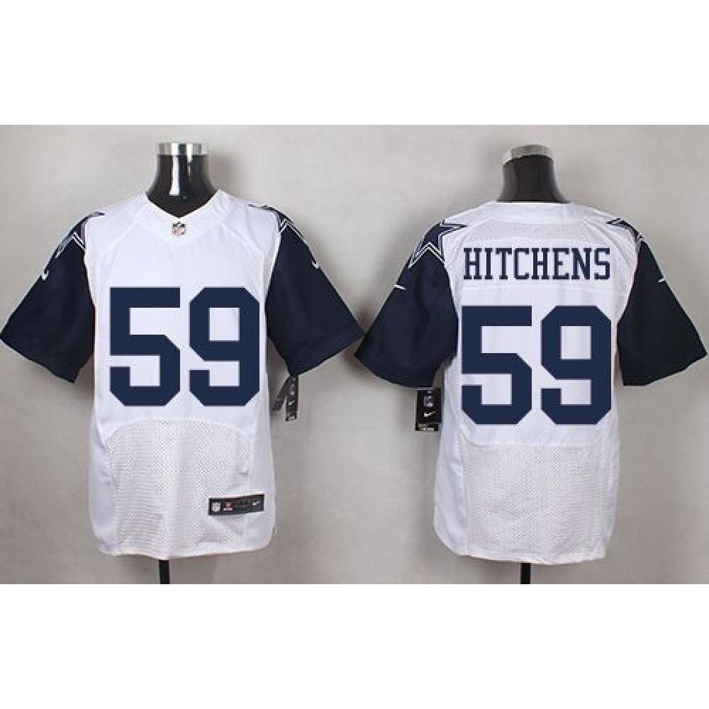 Cowboys #59 Anthony Hitchens White Men's Stitched NFL Elite Rush Jersey 