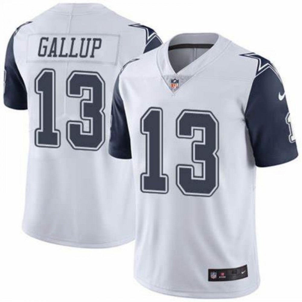 Men's Dallas Cowboys #13 Michael Gallup White Color Rush Limited Stitched Jersey 