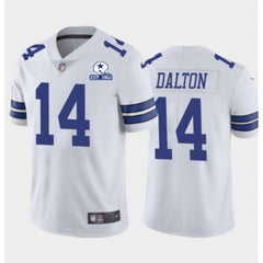 Men's Dallas Cowboys #14 Andy Dalton White With Established In 1960 Patch Limited Stitched Jersey 