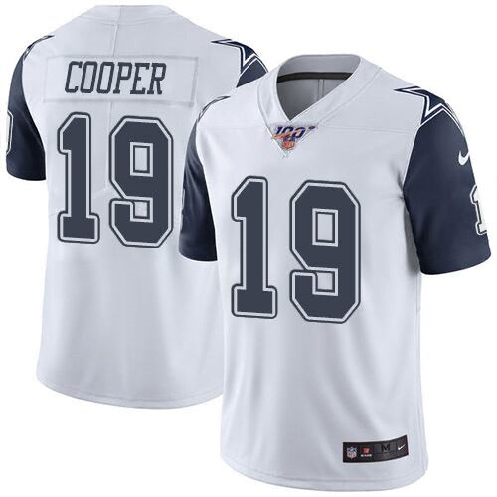Men's Dallas Cowboys #19 Amari Cooper White 2019 100th Season Color Rush Limited Stitched NFL Jersey 