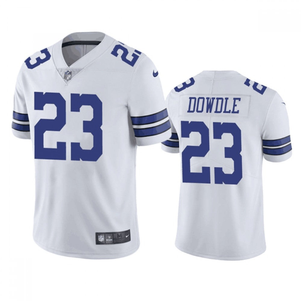 Men's Dallas Cowboys #23 Rico Dowdle White Vapor Limited Stitched Football Jersey 