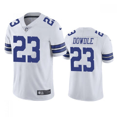 Men's Dallas Cowboys #23 Rico Dowdle White Vapor Limited Stitched Football Jersey 