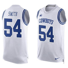 Cowboys #54 Jaylon Smith White Men's Stitched NFL Limited Tank Top Jersey 